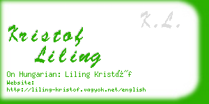 kristof liling business card